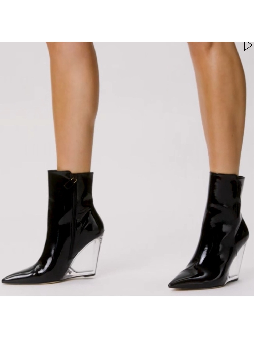 Stuart Weitzman Lucite 100 Wedge Heel Boots in Black Size 7.5 New w/o Box $750